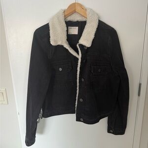 Sherling collar denim jacket
